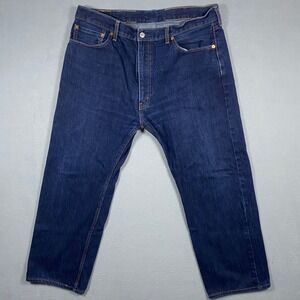 Levis 505‎ Regular Fit Jeans Mens 40x30 Dark Indigo Blue Straight Leg